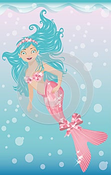 Beautiful young mermaid with diadem