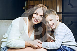 Beautiful young mother with her son