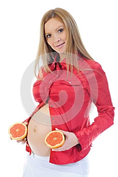 Beautiful young pregnant woman