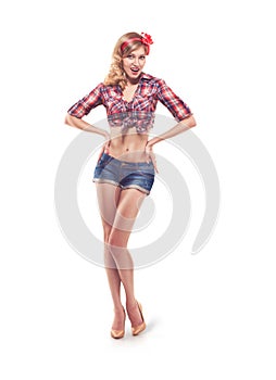 Beautiful young retro pinup woman