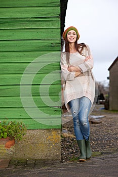 Beautiful Young Smiling Woman Outdoors