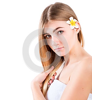 Beautiful young spa woman portrait