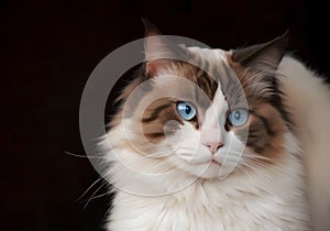 Beautiful young white purebred Ragdoll cat