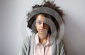 Beautiful young woman with afro hairstyle