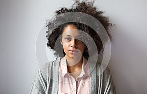 Beautiful young woman with afro hairstyle photo