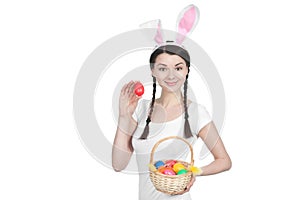 Beautiful young woman as easter bunny