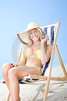 Beautiful young woman in bikini