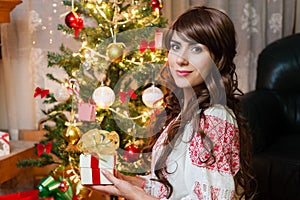 Beautiful young woman at christmas