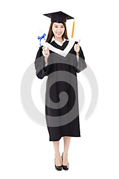 Beautiful young woman college graduate portrait