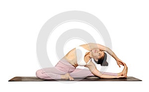 Beautiful women do yoga for health and concentration. photo