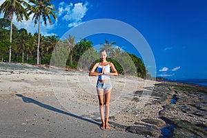 Beautiful young woman doing yoga exercise