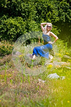 Beautiful Young Woman Enjoying Nature