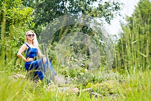 Beautiful Young Woman Enjoying Nature