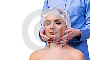 The beautiful young woman during face massage session