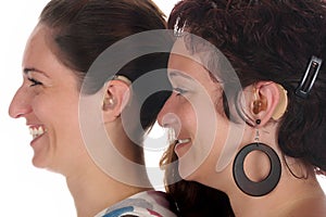 Beautiful young woman with Hearing Aid