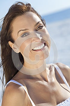 Beautiful Young Woman In Her Thirties at The Beach