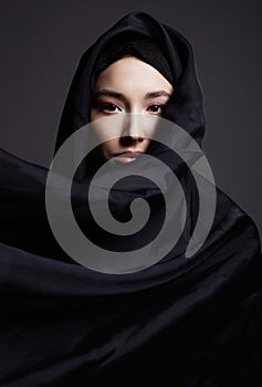 beautiful young woman in Hijab. fashion muslim girl portrait