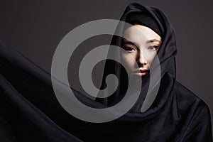 beautiful young woman in Hijab. fashion muslim girl portrait