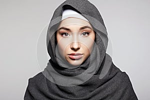beautiful young woman in Hijab or scarf