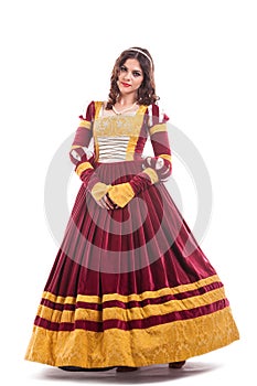 Beautiful young woman in medieval era dress