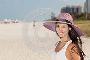 Beautiful Young Woman in Miami Beach