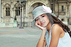 Beautiful Young Woman in Paris