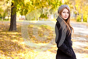 Beautiful young woman in the park