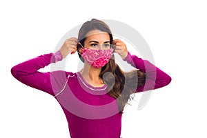 Beautiful Young Woman Portrait with a Mask