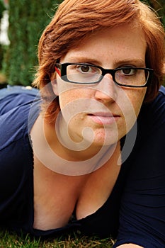 Beautiful young woman relaxing outside