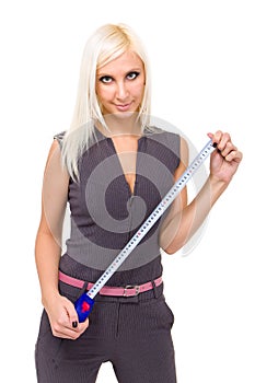 Beautiful young woman with tapemeasure