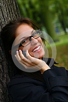 Beautiful young woman telephone talking