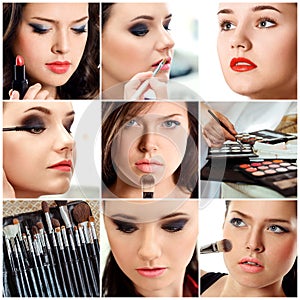 Beautiful young women with stylish make-up.