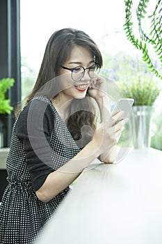 Beautiful younger asian woman toothy smiling face happiness emot