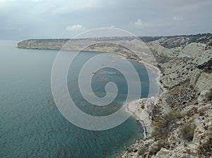 The beautiful Zapallo Bay Episkopi Beach Limassol in Cyprus photo