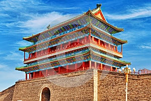 Beautiful Zhengyangmen Gate (Qianmen Gate ). This famous gate is