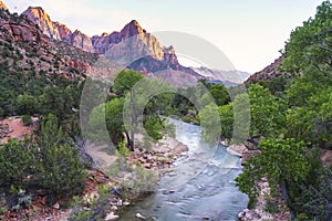 Beautiful Zion national park at sunset,utah,usa.