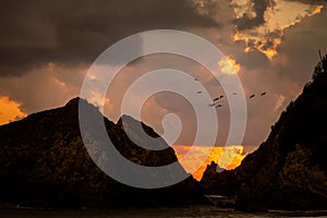 Beautiful Zipolite beach in Mexico photo