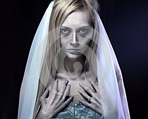 Beautiful zombie corpse bride