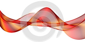 Abstract smooth color wave . Curve flow orange motion illustration photo