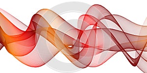Abstract smooth color wave . Curve flow orange motion illustration photo