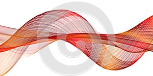 Abstract smooth color wave . Curve flow orange motion illustration photo