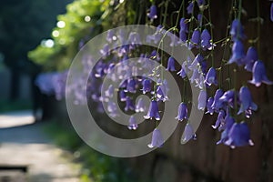 beautifulcourtyard is filled with the delicate beauty of flower blossoms, bluebells, and spring flowers