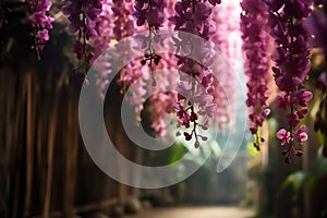 beautifulcourtyard is filled with the delicate beauty of flower blossoms, bluebells, and spring flowers