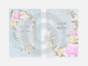 Beautifull and ellegance wedding invitation card vector design