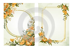 Beautifull floral wedding invitation card template