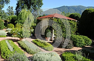 In the beautifull herbal garden at the luxury Hotel Giardino in Ascona there is a spa-pavillion