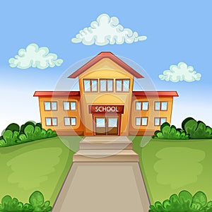 Beautifull ilustration with school building