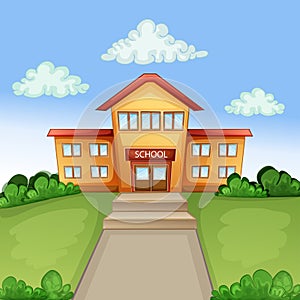 Beautifull ilustration with school building photo