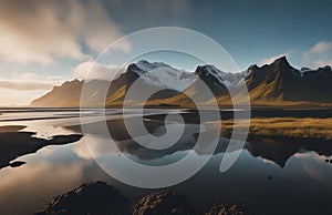 Beautifull landscape of Stokksnes Peninsula. Iceland beautifull nature view