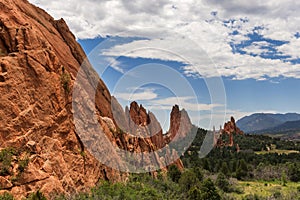 Beautifull red sandstone rock formation in Roxborough State Park in Colorado, near Denver